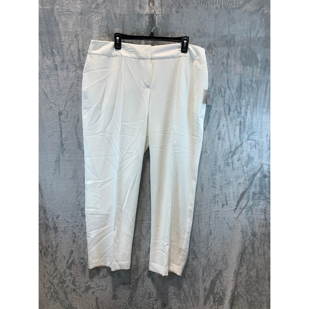 Kasper Womens Vanilla Ice White Straight Leg Dress Pants Size 16 NWT 10926937CZ